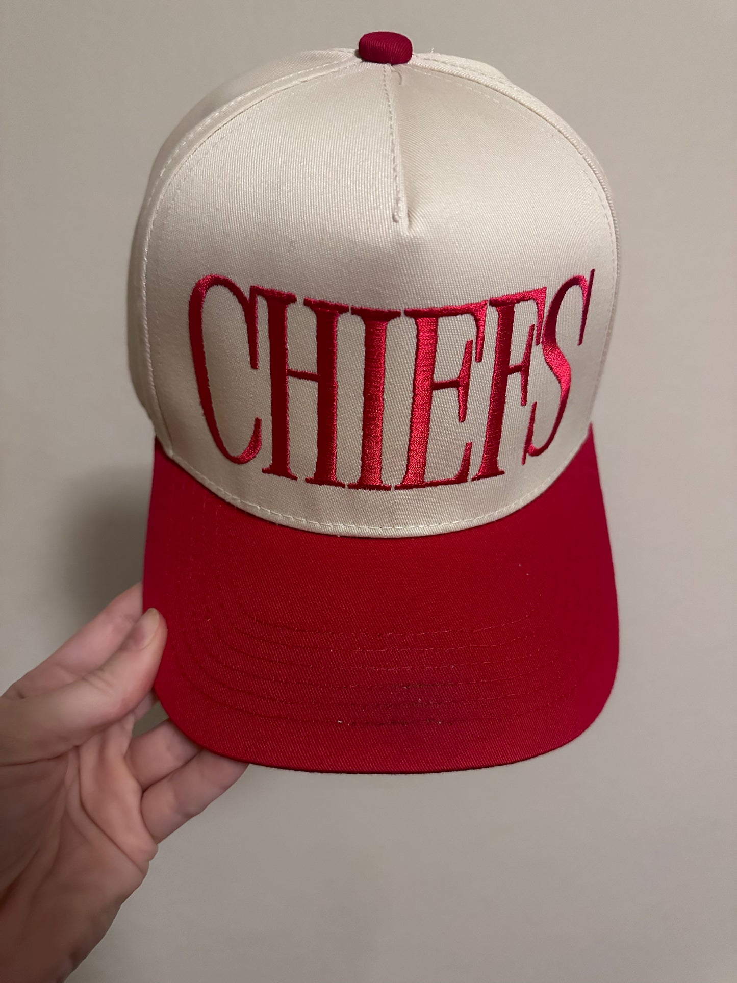 CHIEFS Block Text Trucker