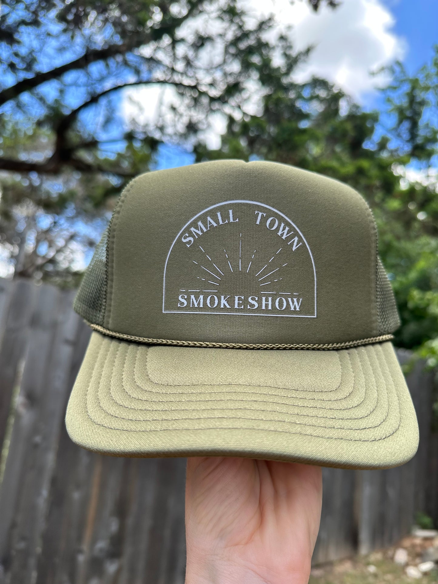 small town smokeshow trucker hat